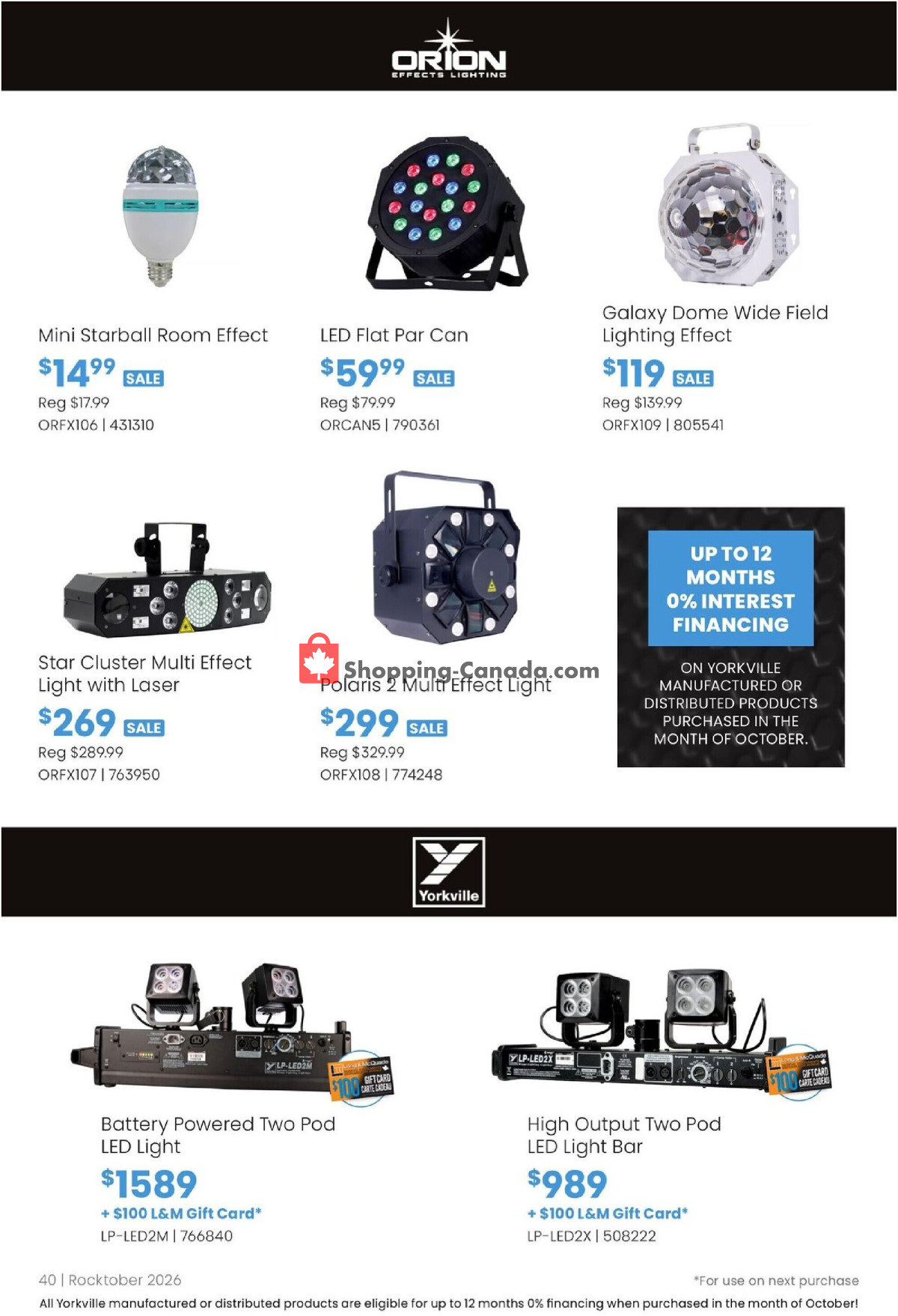 Long & McQuade flyer from Tuesday September 29, 2026 to Saturday October 31, 2026 - page 40