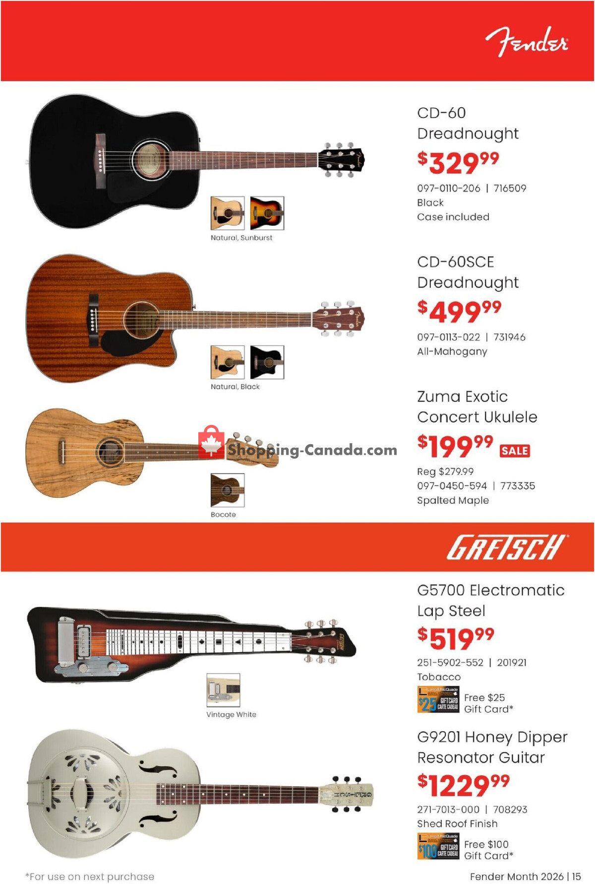Long & McQuade flyer from Friday July 31, 2026 to Monday August 31, 2026 - page 15
