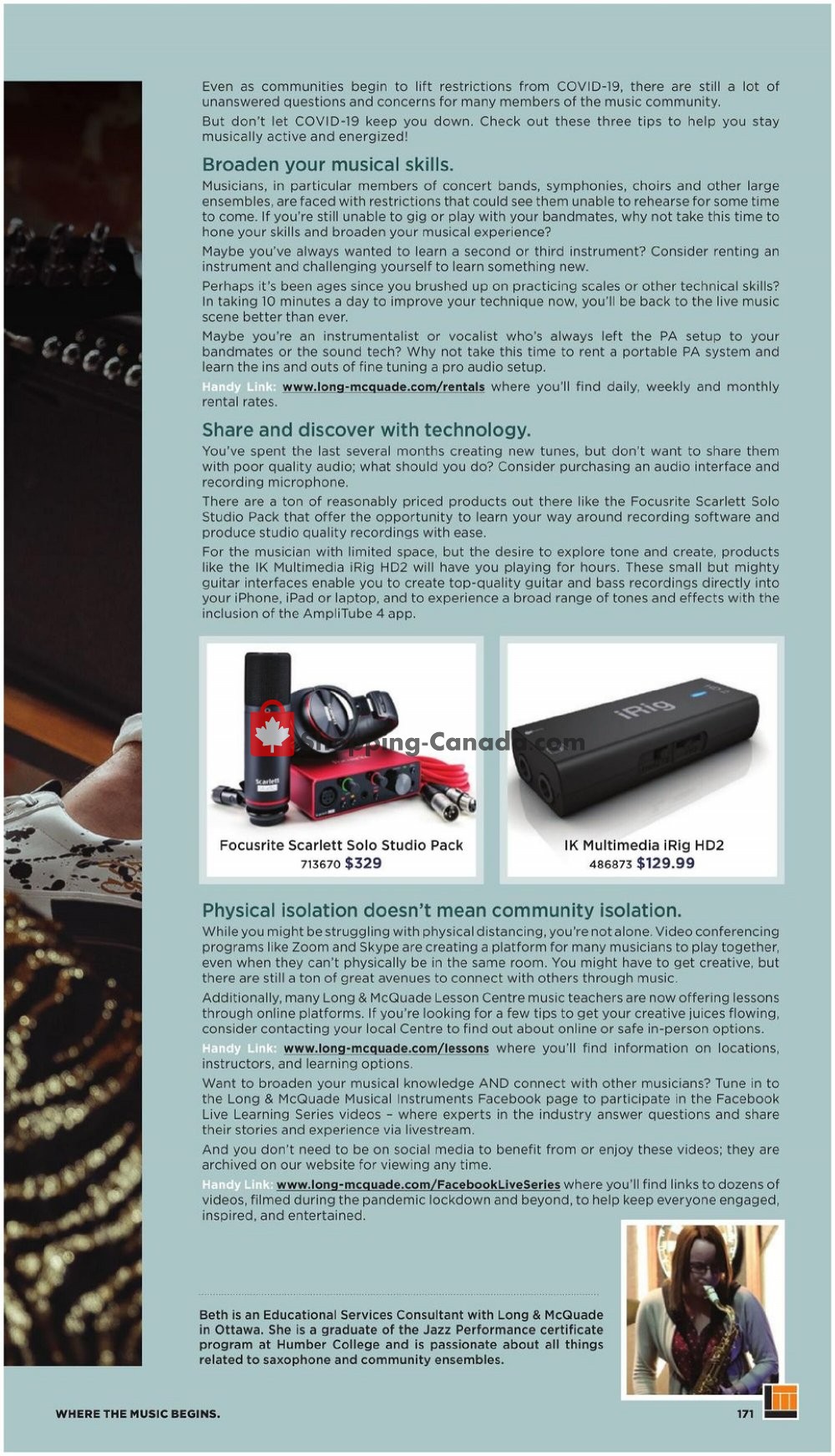 Long & McQuade flyer from Thursday October 8, 2020 to Saturday July 31, 2021 - page 171