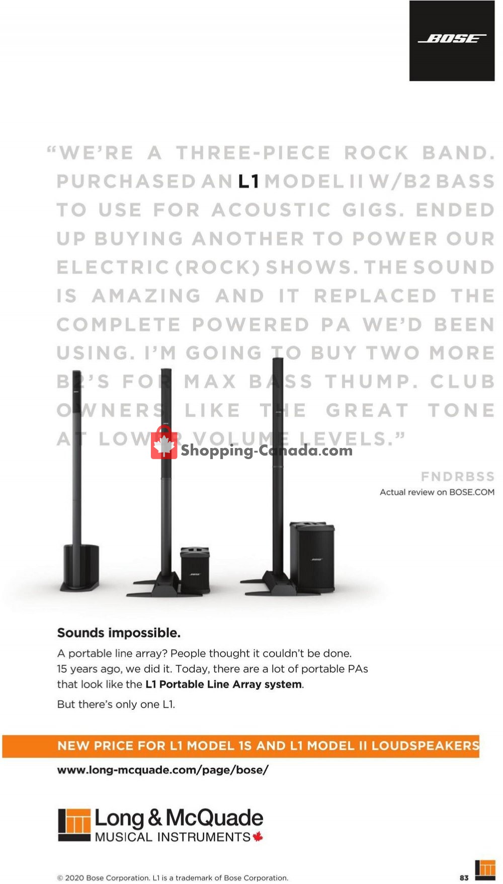 Long & McQuade flyer from Thursday October 8, 2020 to Saturday July 31, 2021 - page 83