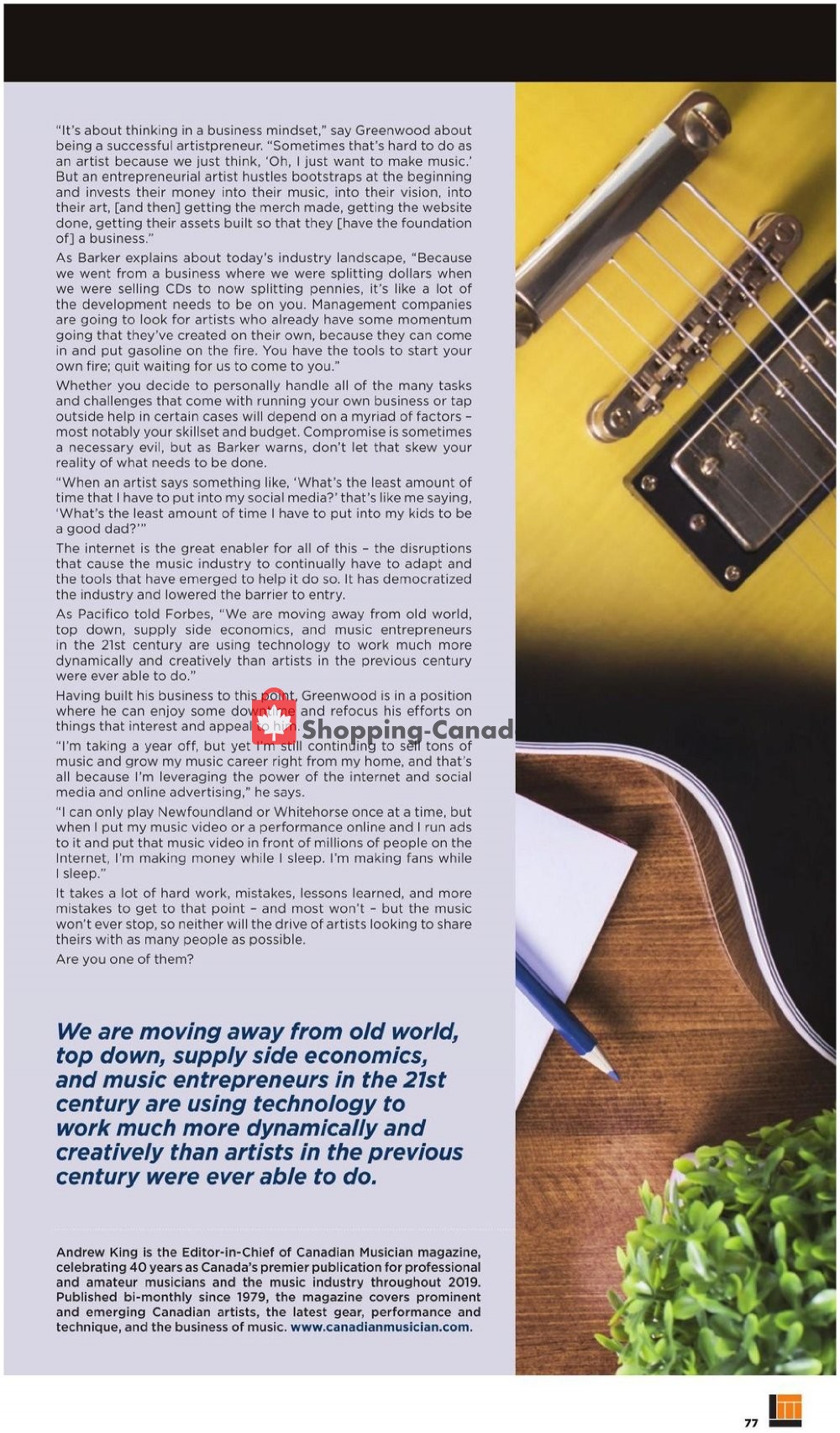 Long & McQuade Canada, flyer (Magazine 2019/2020) November 14 July