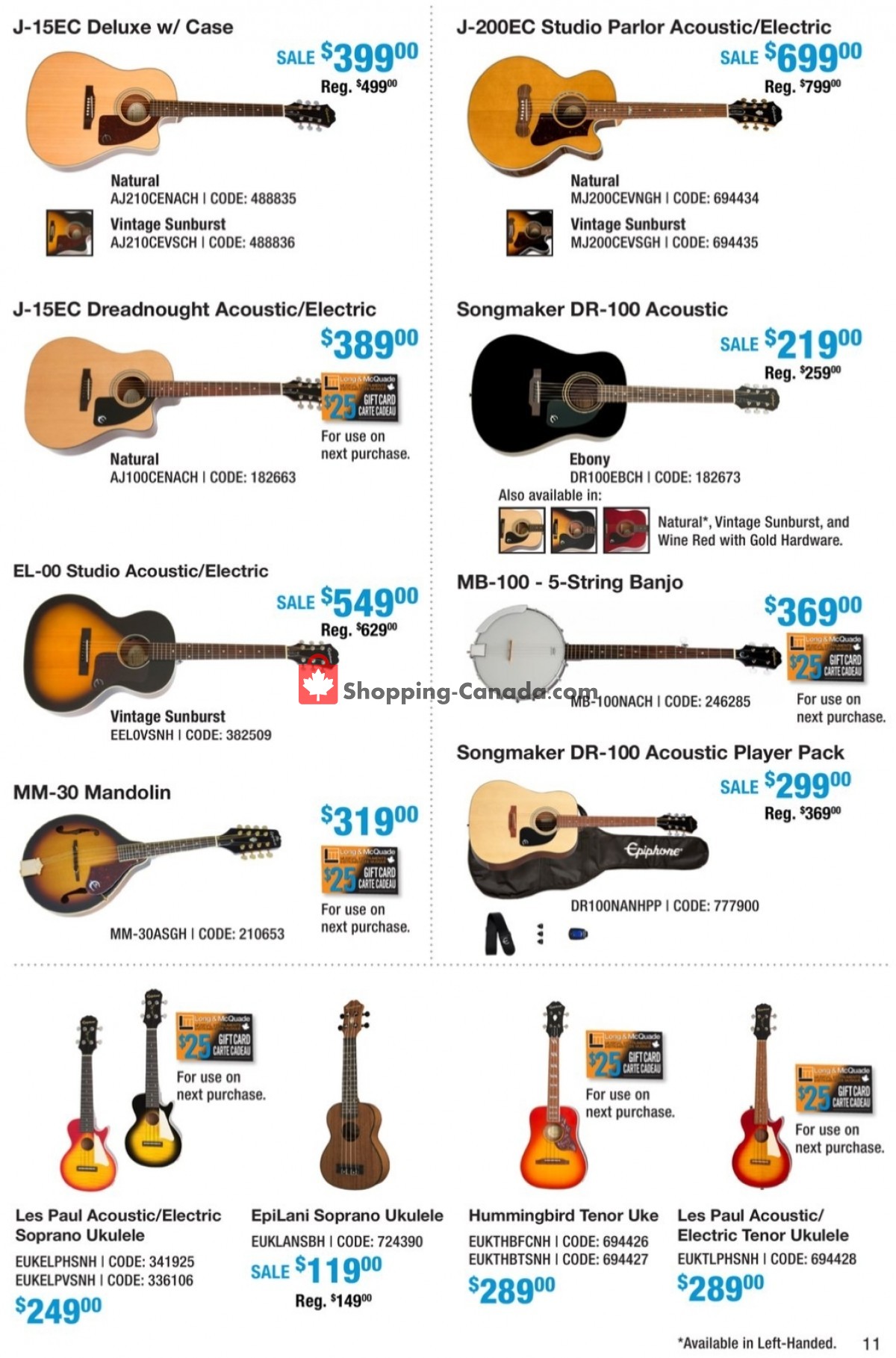 Long & McQuade flyer from Friday September 29, 2023 to Tuesday October 31, 2023 - page 11