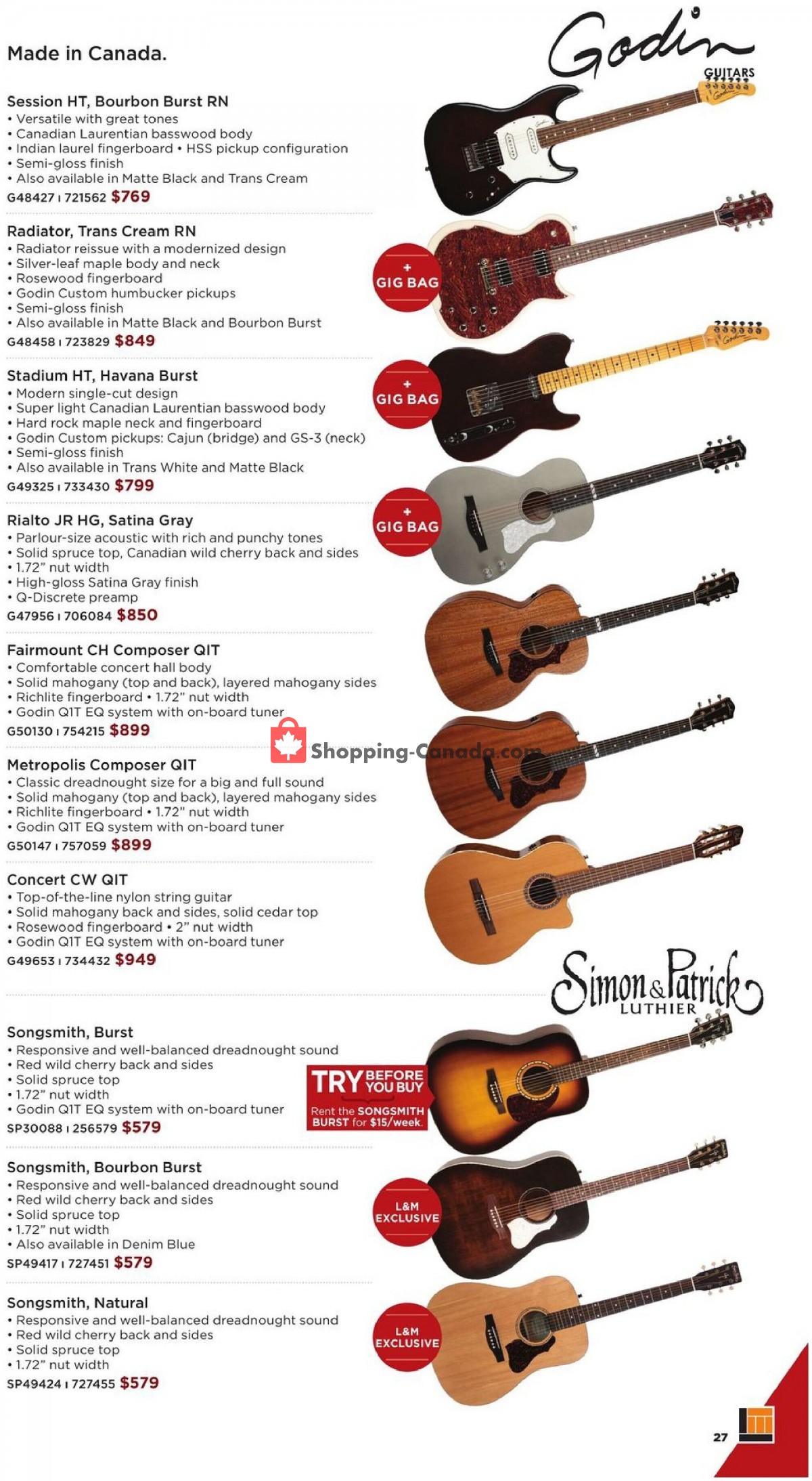 Long & McQuade flyer from Friday October 8, 2021 to Sunday July 31, 2022 - page 27