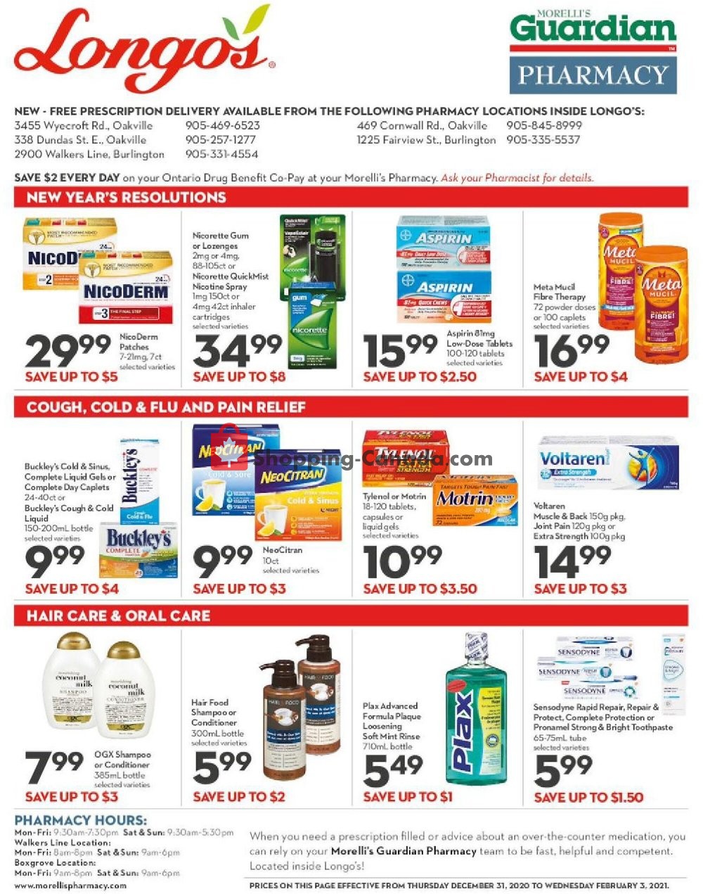 Longo’s flyer from Thursday December 31, 2020 to Wednesday February 3, 2021 - page 1