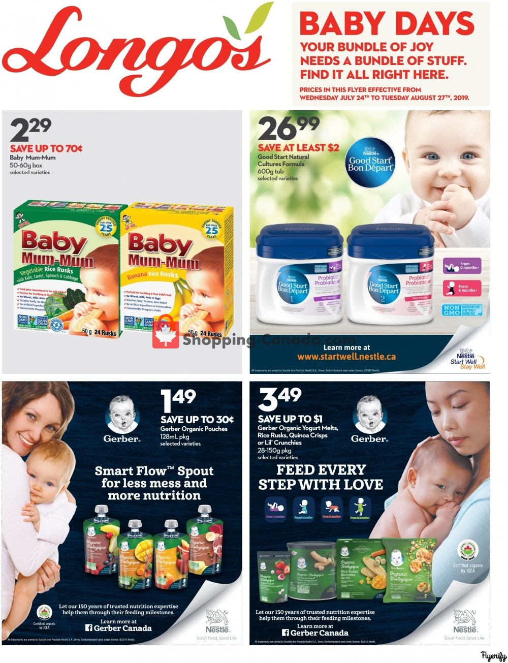 Longo’s flyer from Wednesday July 24, 2019 to Tuesday August 27, 2019 - page 1
