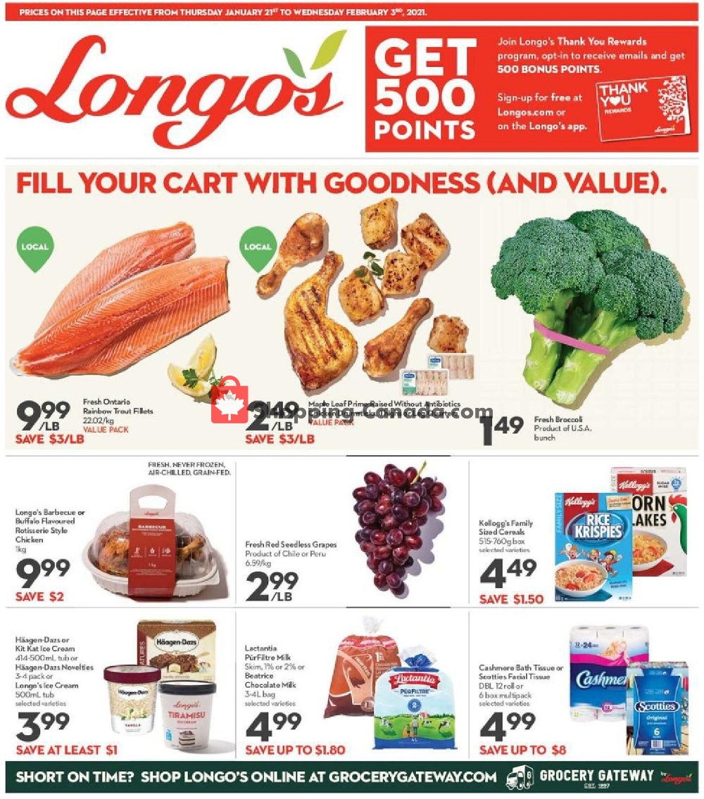 Longo’s flyer from Thursday January 21, 2021 to Wednesday February 3, 2021 - page 1