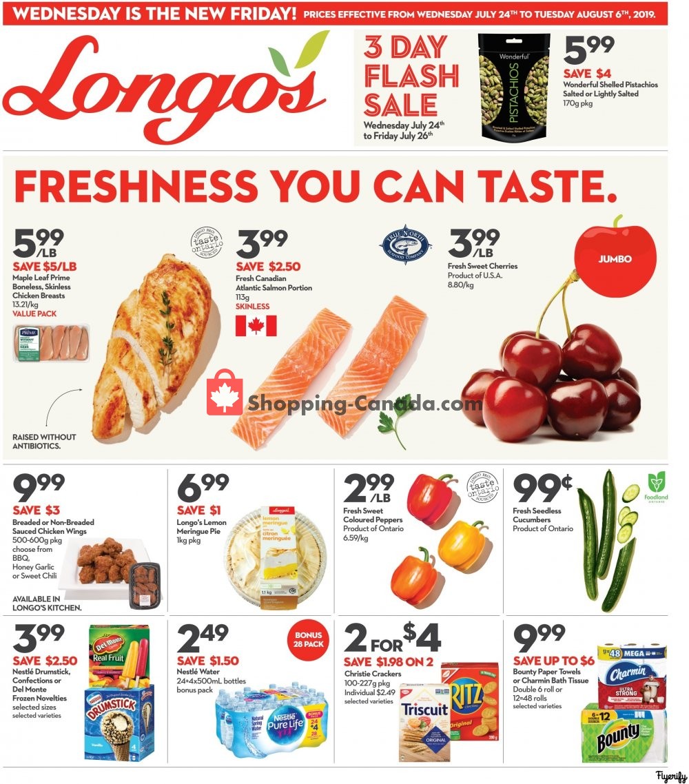 Longo’s flyer from Wednesday July 24, 2019 to Tuesday August 6, 2019 - page 1