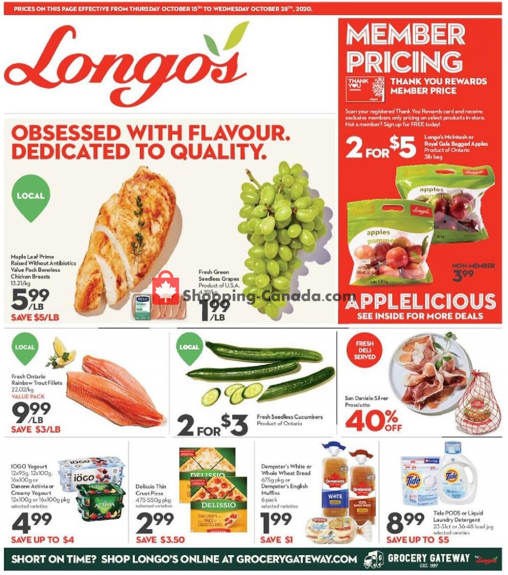 Longo’s flyer from Thursday October 15, 2020 to Wednesday October 28, 2020 - page 1