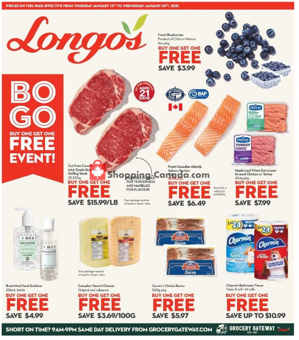 Longo’s flyer from Thursday January 14, 2021 to Wednesday January 20, 2021 - page 1