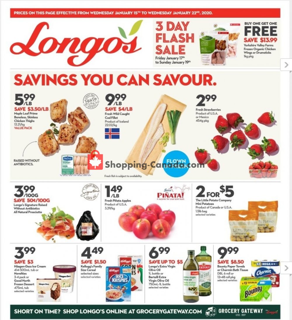 Longo’s flyer from Wednesday January 15, 2020 to Wednesday January 22, 2020 - page 1
