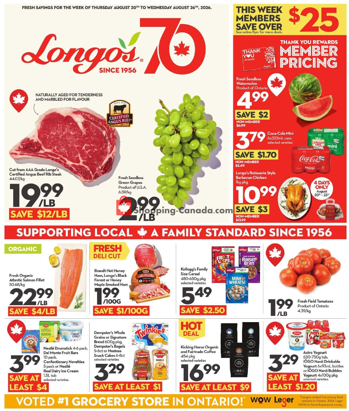 Longo’s flyer from Thursday August 20, 2026 to Wednesday August 26, 2026 - page 1
