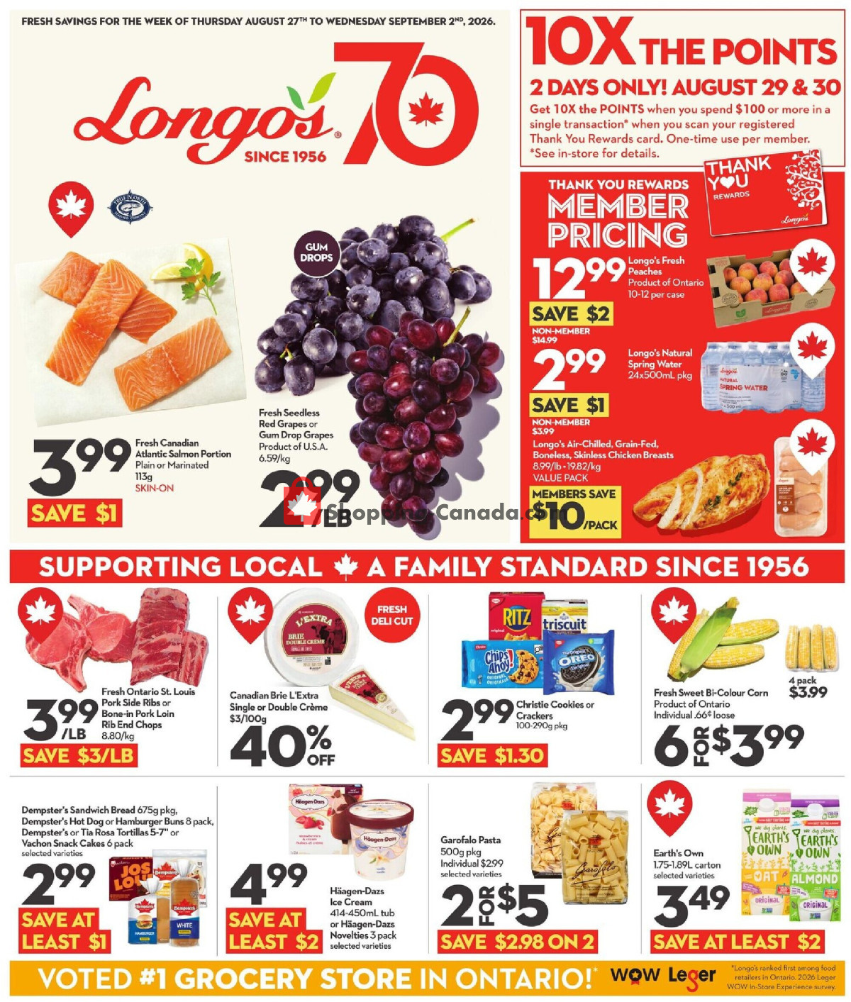 Longo’s flyer from Thursday August 27, 2026 to Wednesday September 2, 2026 - page 1
