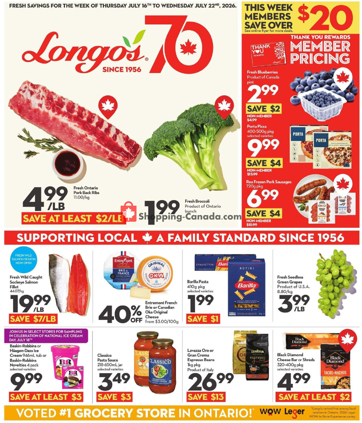 Longo’s flyer from Thursday July 16, 2026 to Wednesday July 22, 2026 - page 1