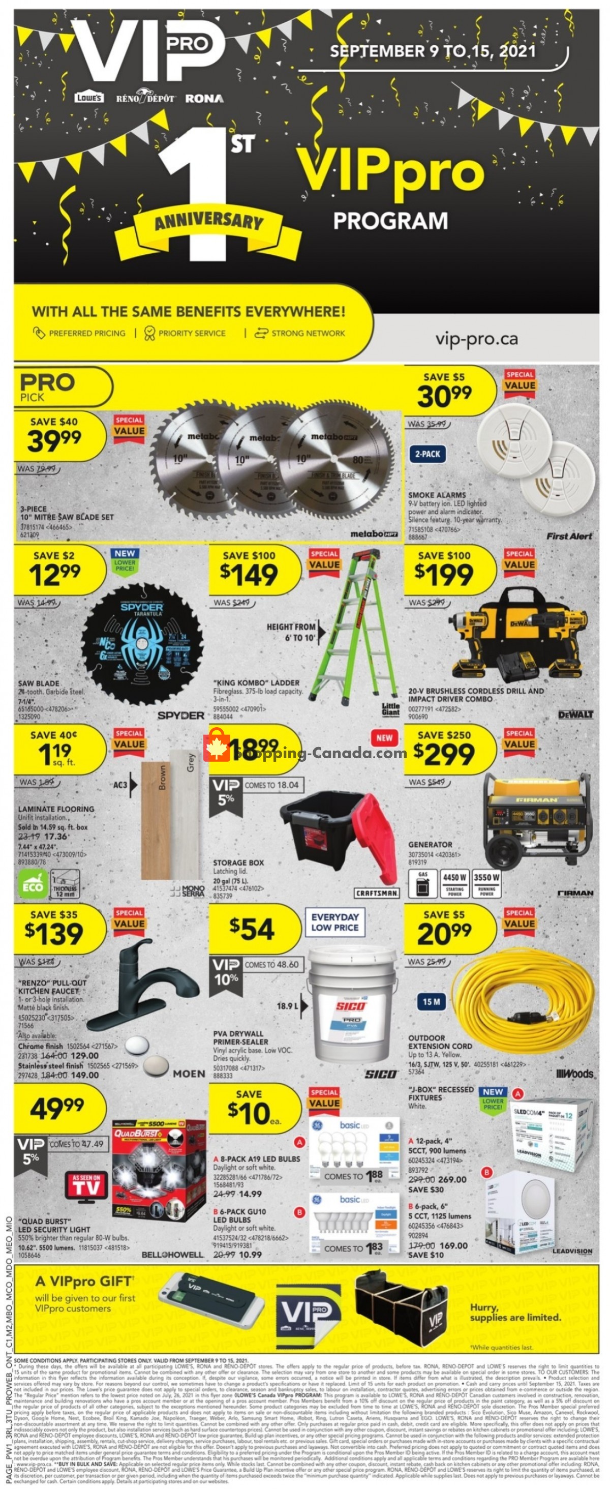 Lowe's flyer from Thursday September 9, 2021 to Wednesday September 15, 2021 - page 1