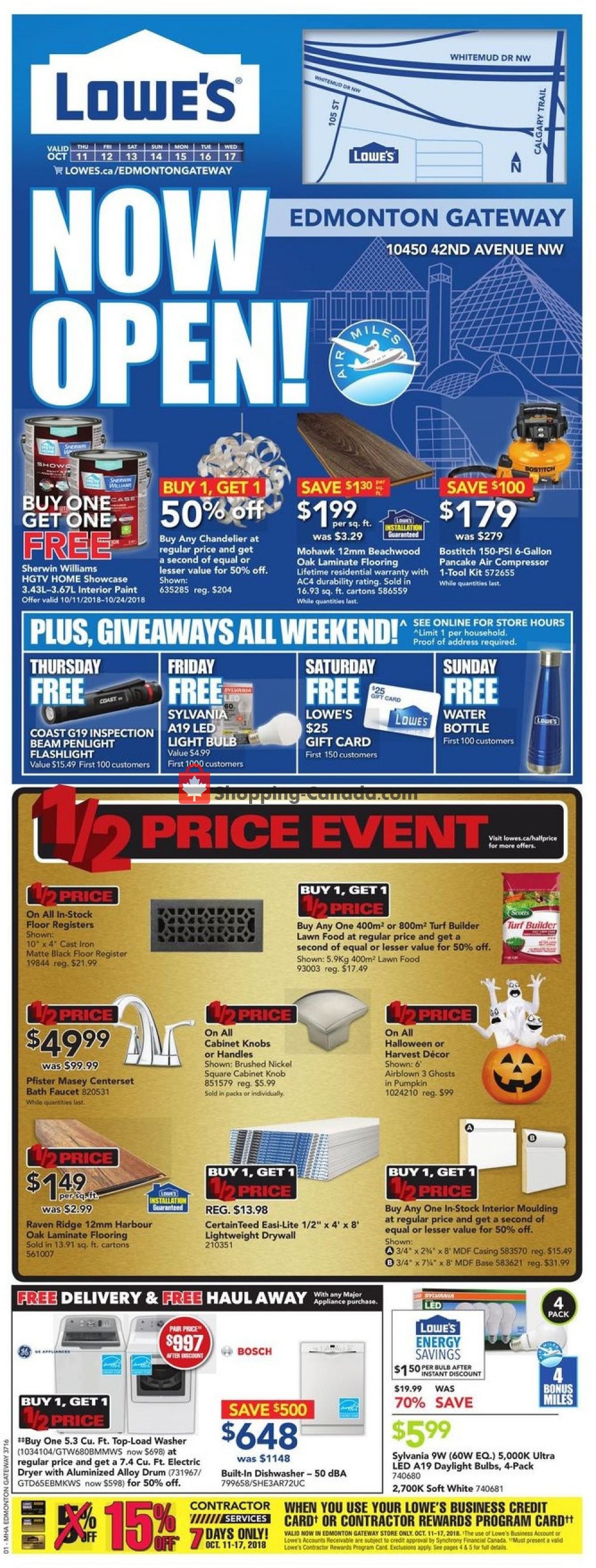 Lowe's Canada, flyer (AB) October 11 October 17, 2018 Shopping