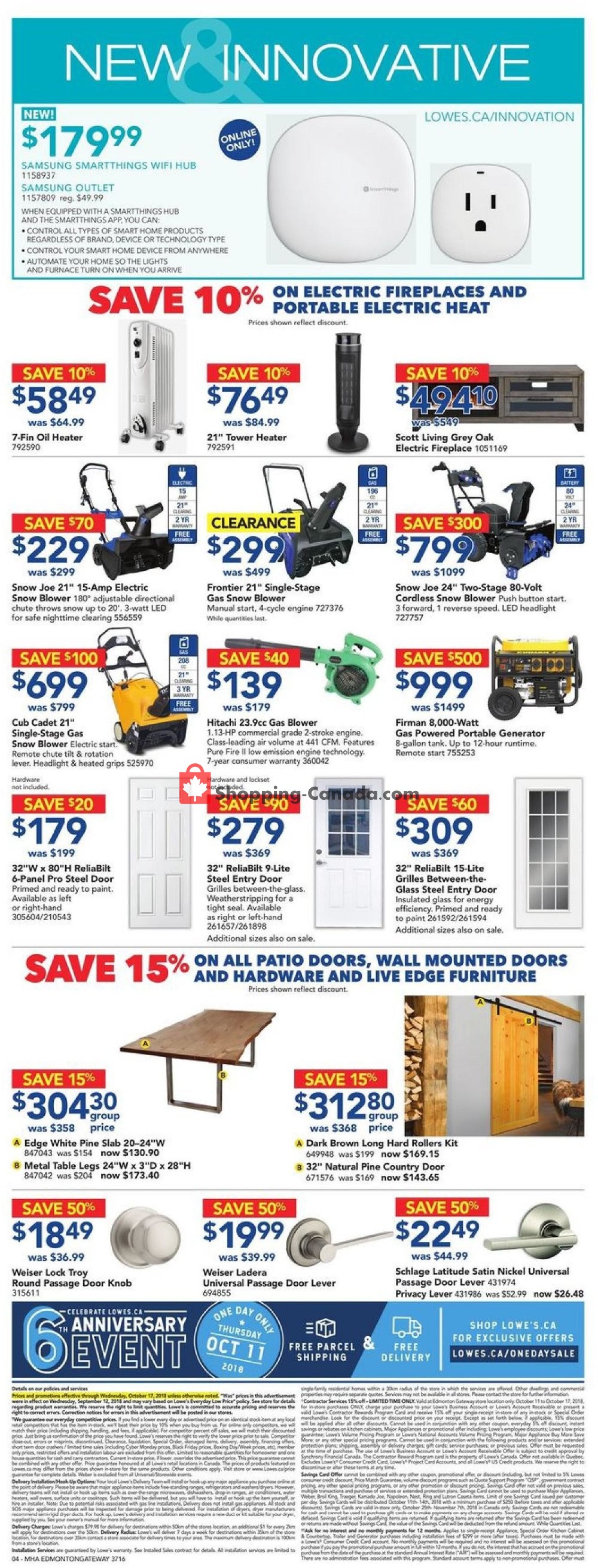 Lowe's flyer from Thursday October 11, 2018 to Wednesday October 17, 2018 - page 4
