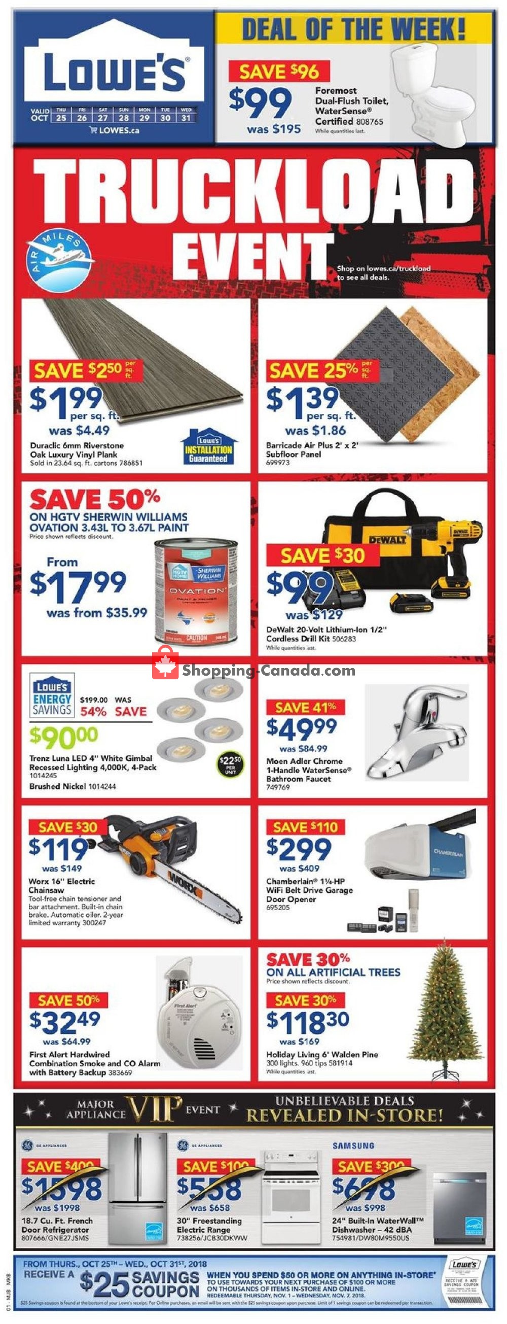 Lowe's flyer from Thursday October 25, 2018 to Wednesday October 31, 2018 - page 1