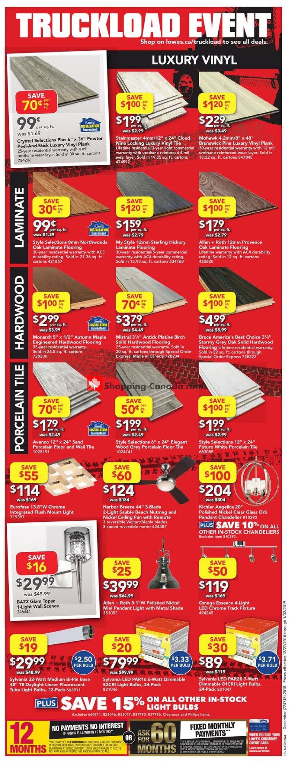 Lowe's flyer from Thursday December 27, 2018 to Wednesday January 2, 2019 - page 12