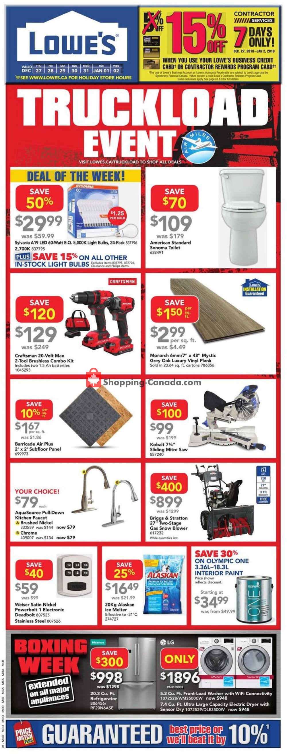 Lowe's flyer from Thursday December 27, 2018 to Wednesday January 2, 2019 - page 2