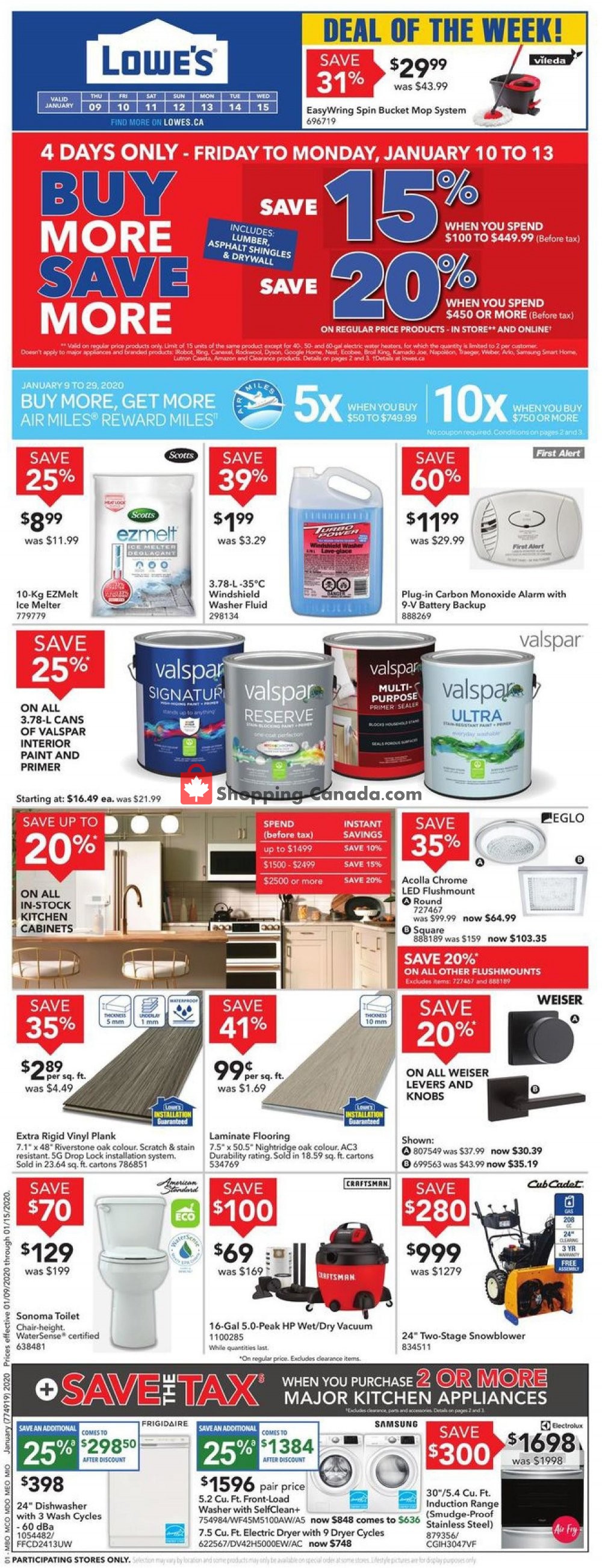 Lowe's flyer from Thursday January 9, 2020 to Wednesday January 15, 2020 - page 1