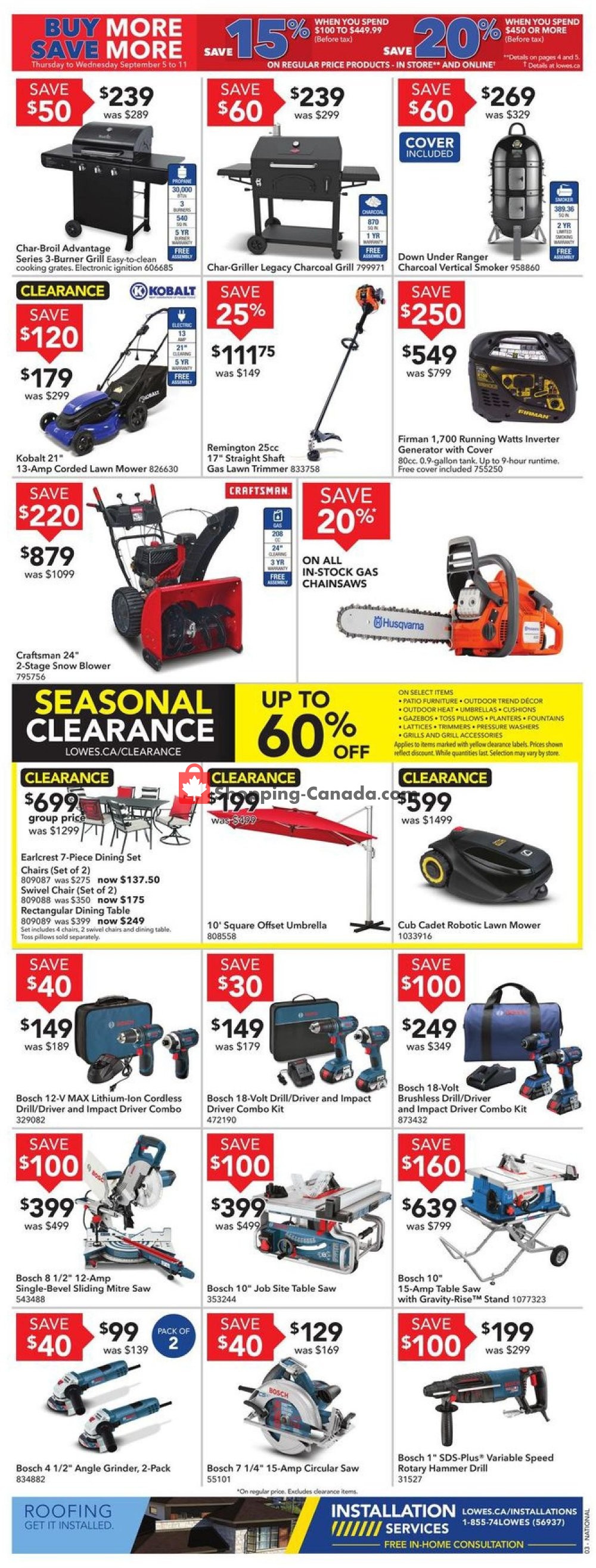 Lowe's flyer from Thursday September 5, 2019 to Wednesday September 11, 2019 - page 3