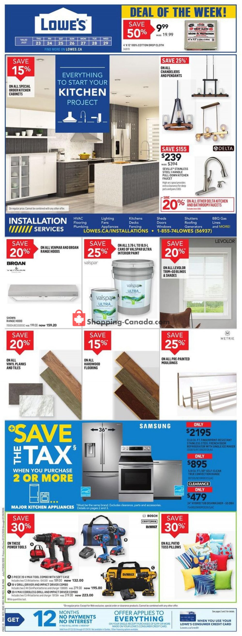 Lowe's flyer from Thursday July 23, 2020 to Wednesday July 29, 2020 - page 1