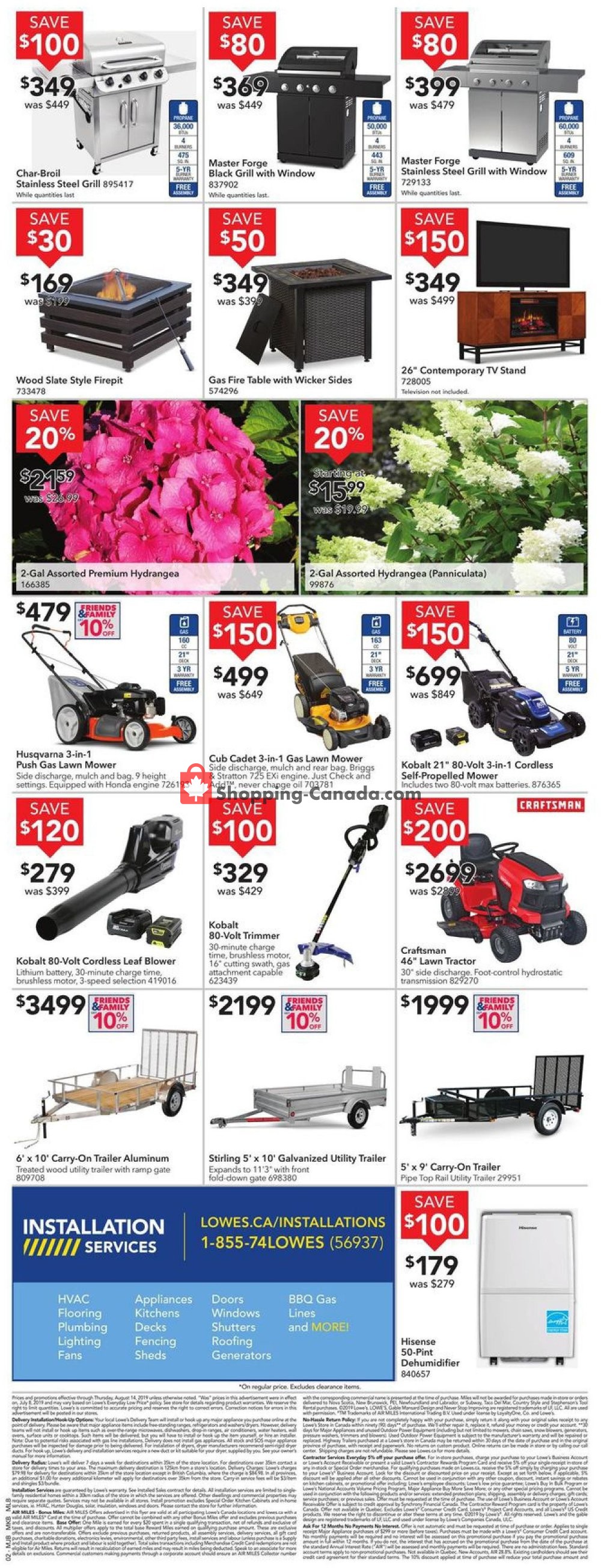 Lowe's flyer from Thursday August 8, 2019 to Wednesday August 14, 2019 - page 2