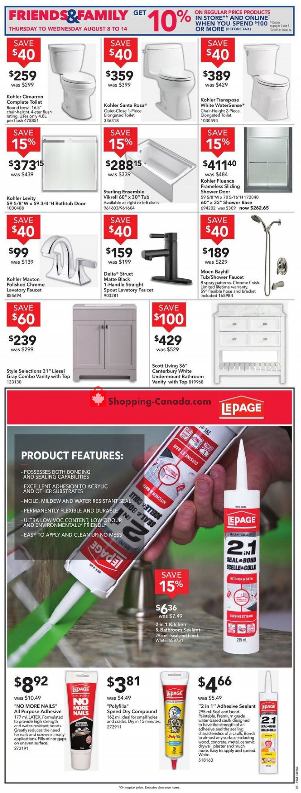 Lowe's flyer from Thursday August 8, 2019 to Wednesday August 14, 2019 - page 5