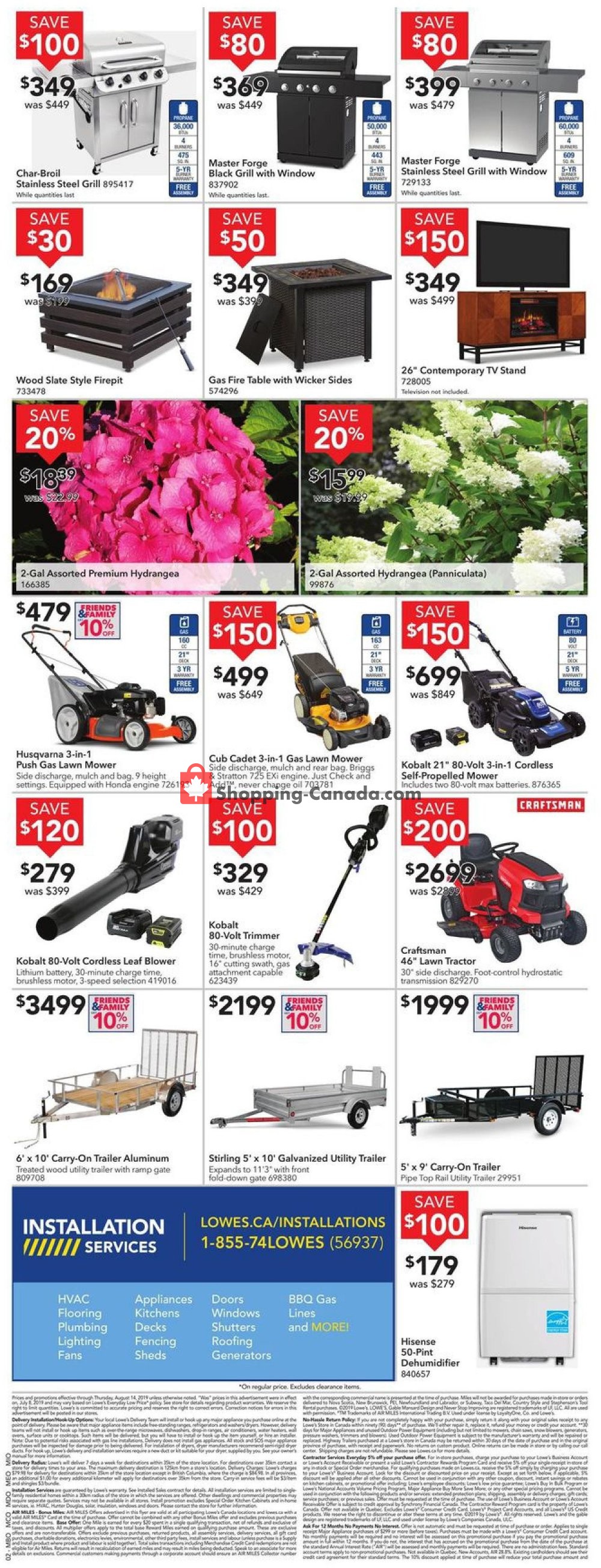 Lowe's flyer from Thursday August 8, 2019 to Wednesday August 14, 2019 - page 2