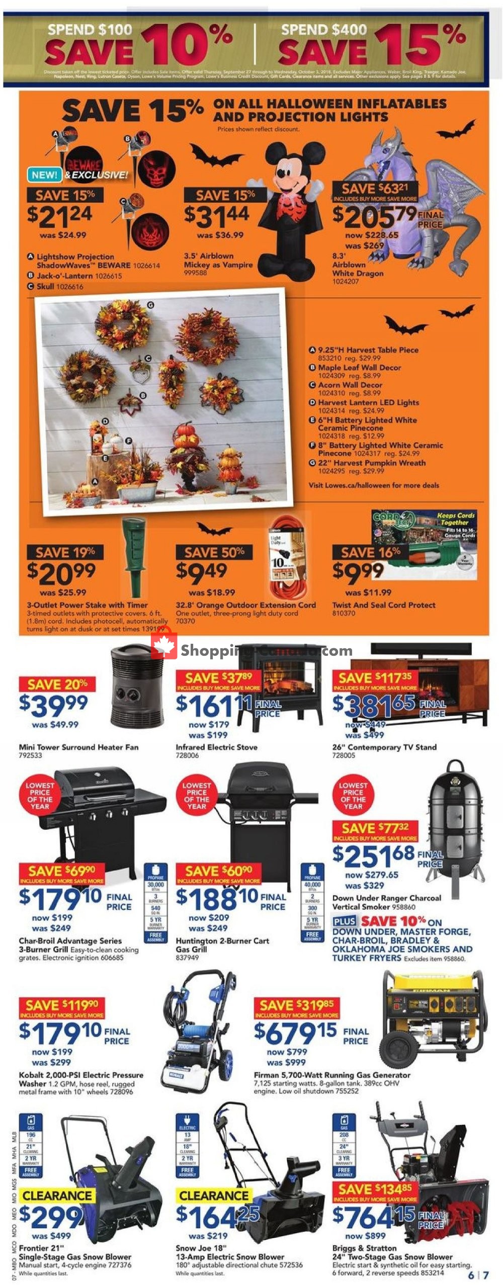 Lowe's flyer from Thursday September 27, 2018 to Wednesday October 3, 2018 - page 7