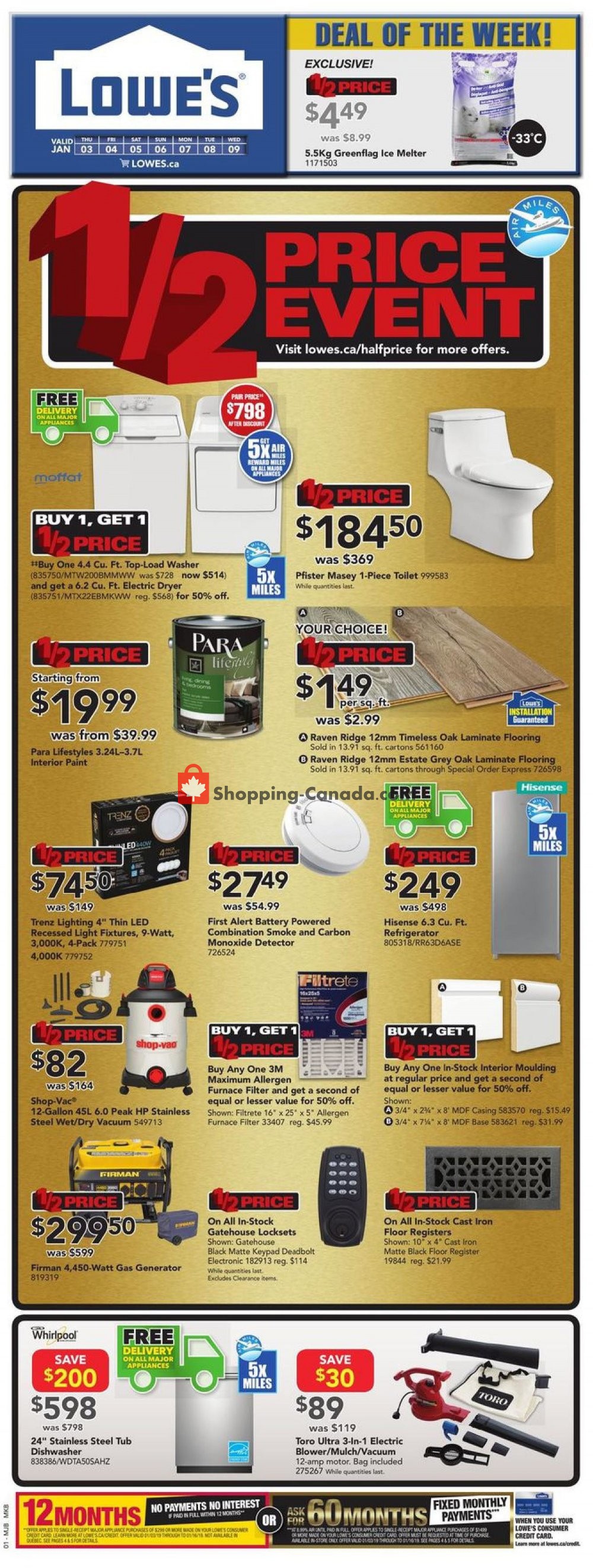 Lowe's flyer from Thursday January 3, 2019 to Wednesday January 9, 2019 - page 1