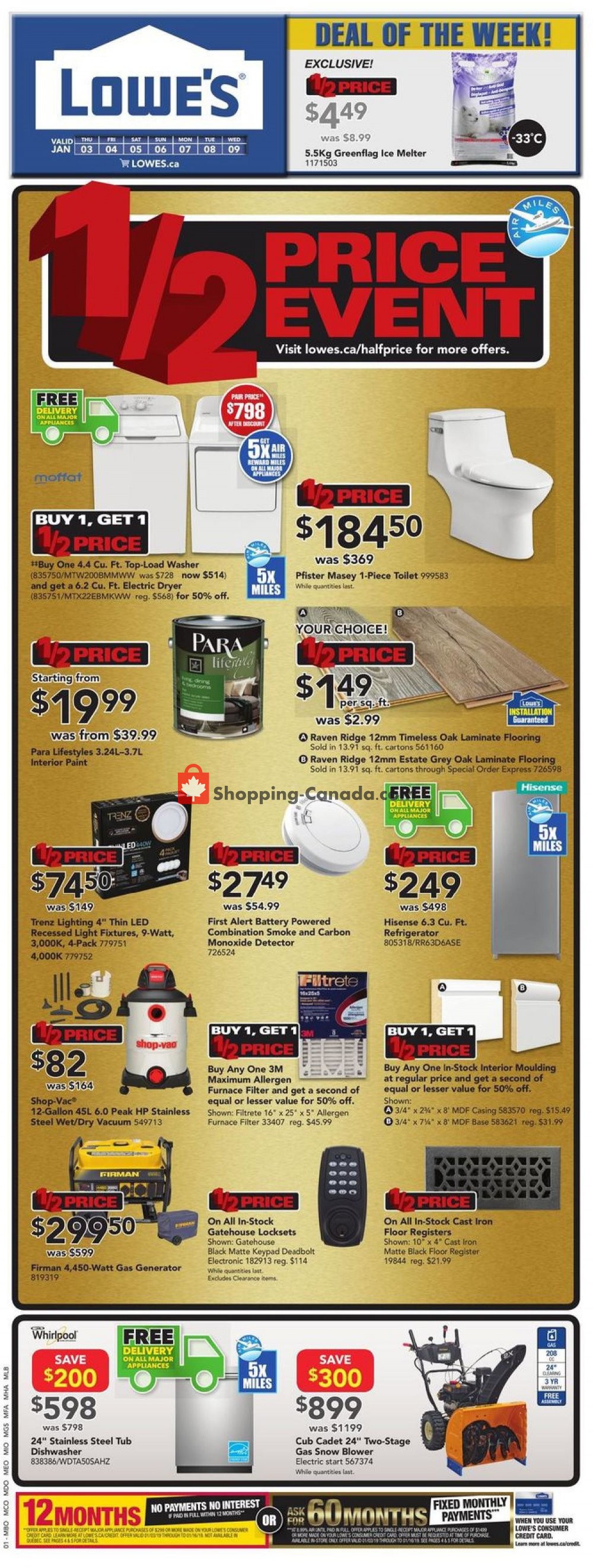 Lowe's flyer from Thursday January 3, 2019 to Wednesday January 9, 2019 - page 1