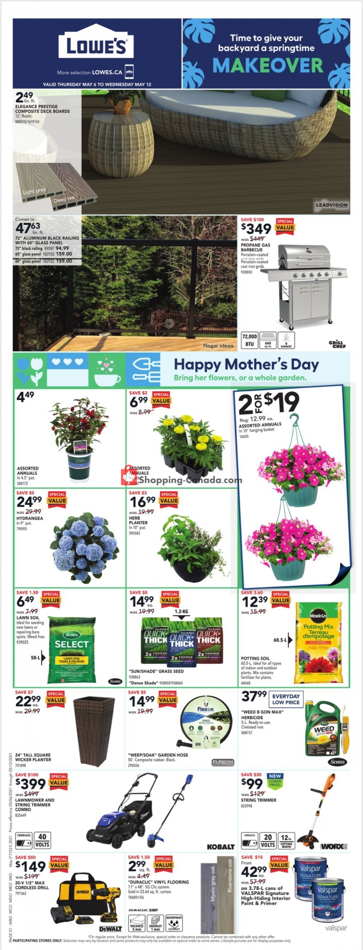 Lowe's flyer from Thursday May 6, 2021 to Wednesday May 12, 2021 - page 1