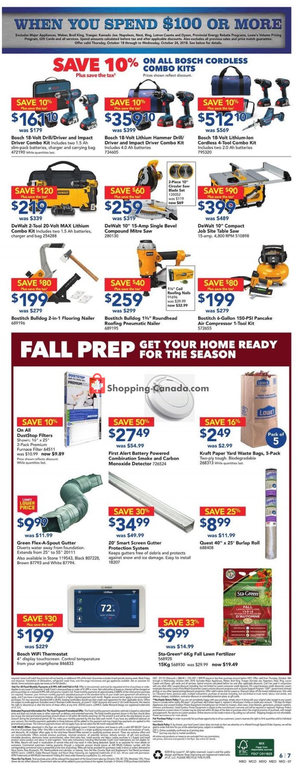 Lowe's flyer from Thursday October 18, 2018 to Wednesday October 24, 2018 - page 8