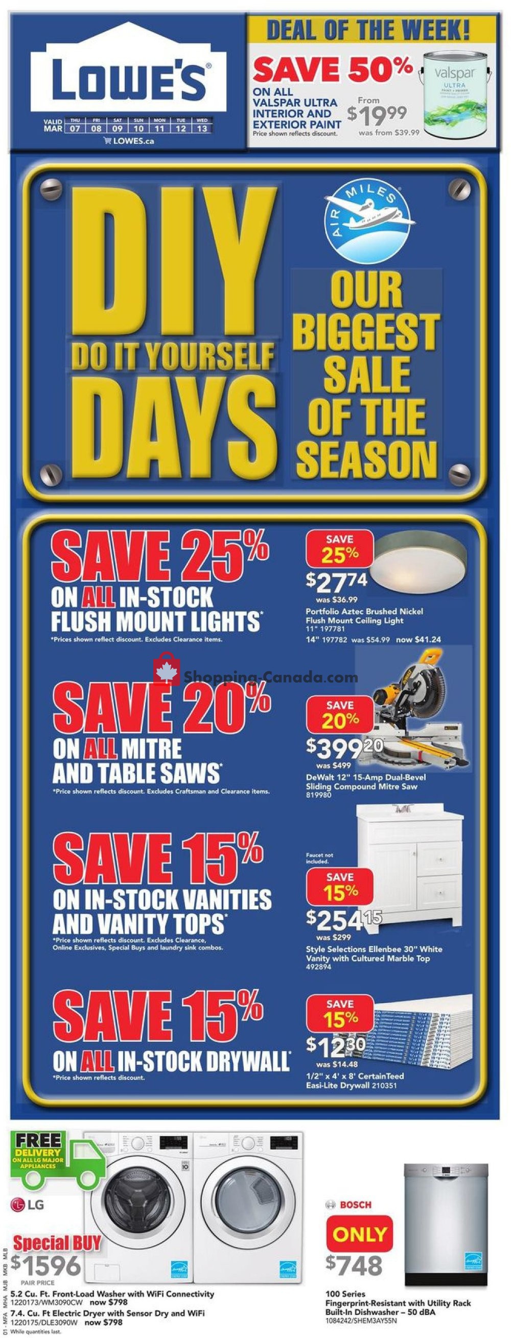 Lowe's Canada, flyer (Our Biggest Sale of the Season) March 7 March 13, 2019 Shopping Canada
