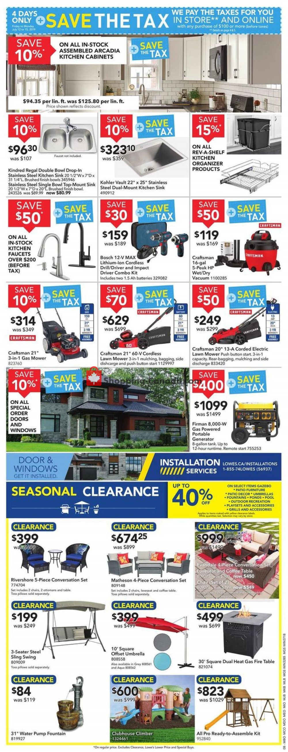 Lowe's flyer from Thursday July 11, 2019 to Wednesday July 17, 2019 - page 8