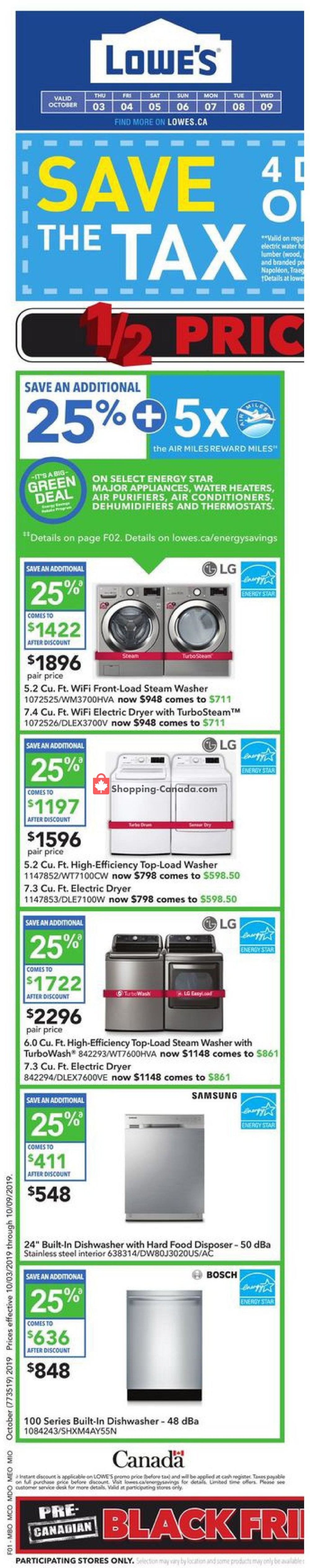 Lowe's flyer from Thursday October 3, 2019 to Wednesday October 9, 2019 - page 1