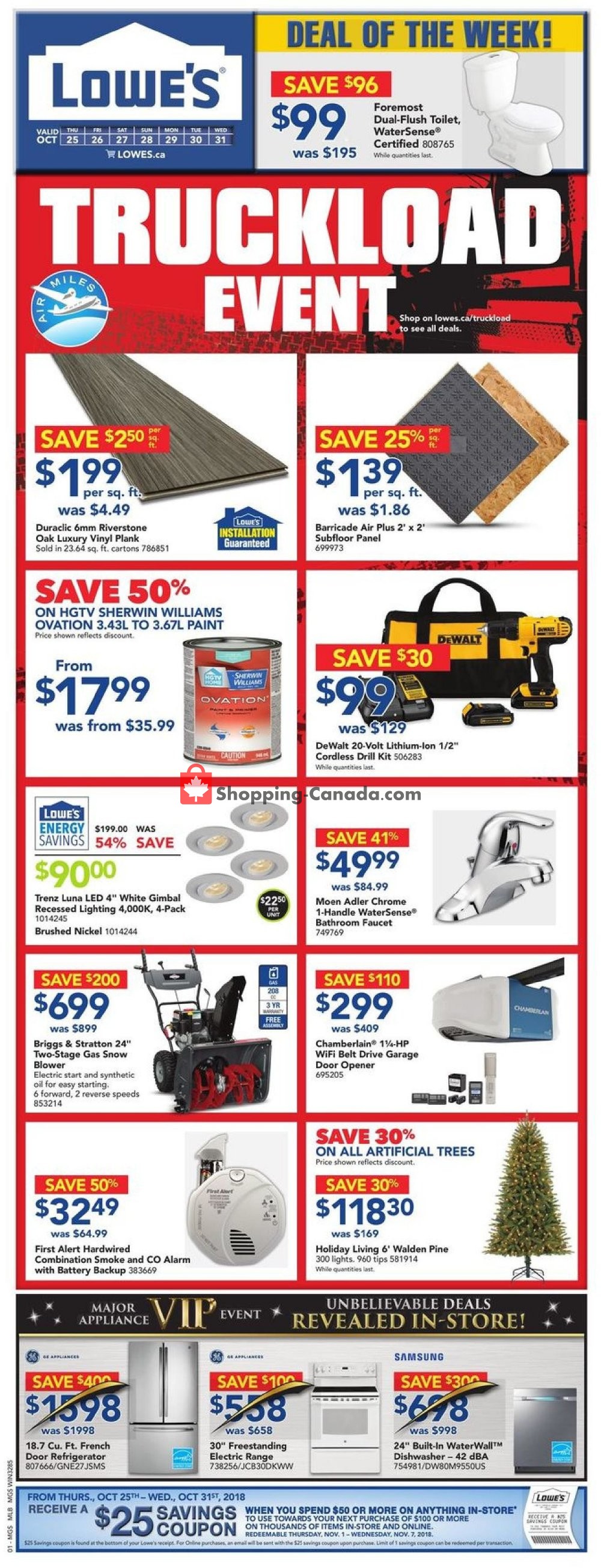 Lowe's flyer from Thursday October 25, 2018 to Wednesday October 31, 2018 - page 1