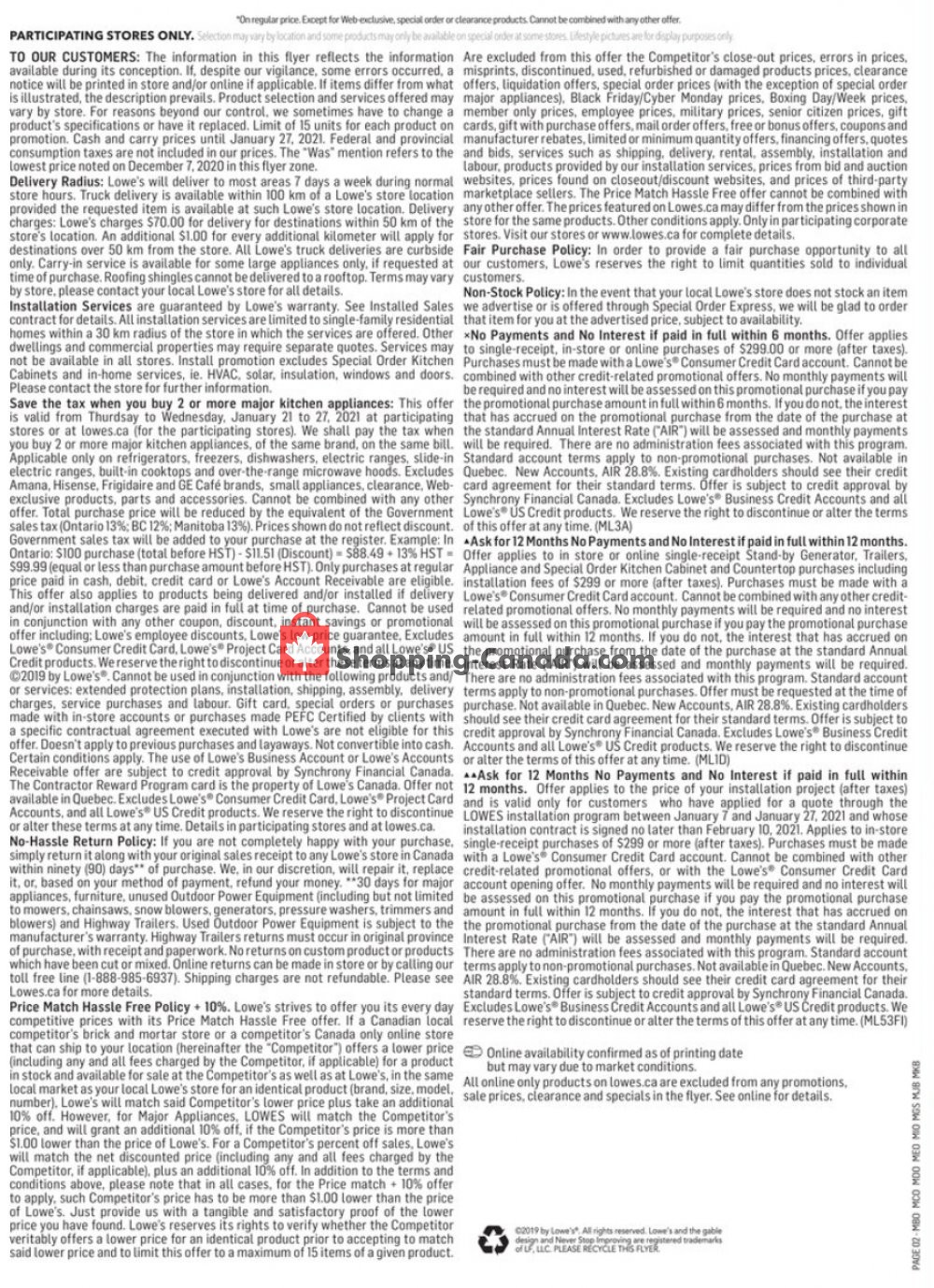 Lowe's flyer from Thursday January 21, 2021 to Wednesday January 27, 2021 - page 2