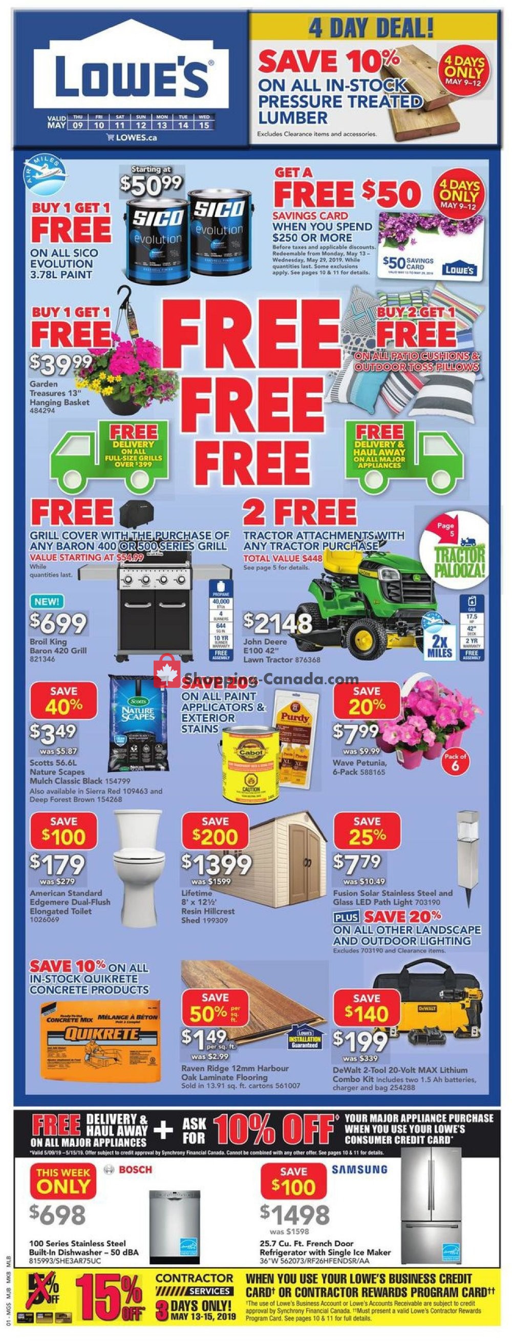 Lowe's flyer from Thursday May 9, 2019 to Wednesday May 15, 2019 - page 1