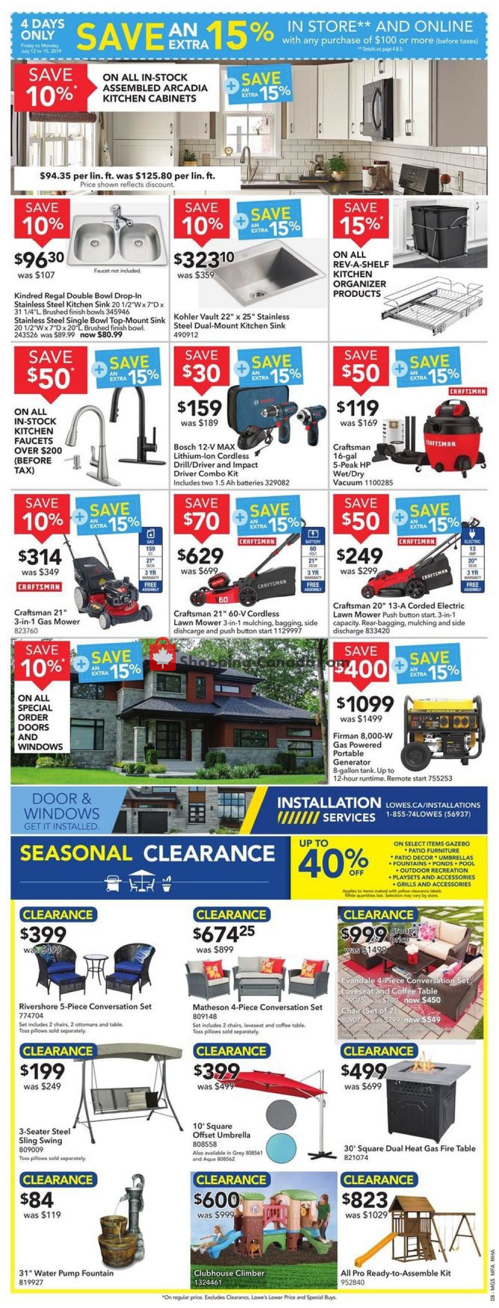 Lowe's flyer from Thursday July 11, 2019 to Wednesday July 17, 2019 - page 8