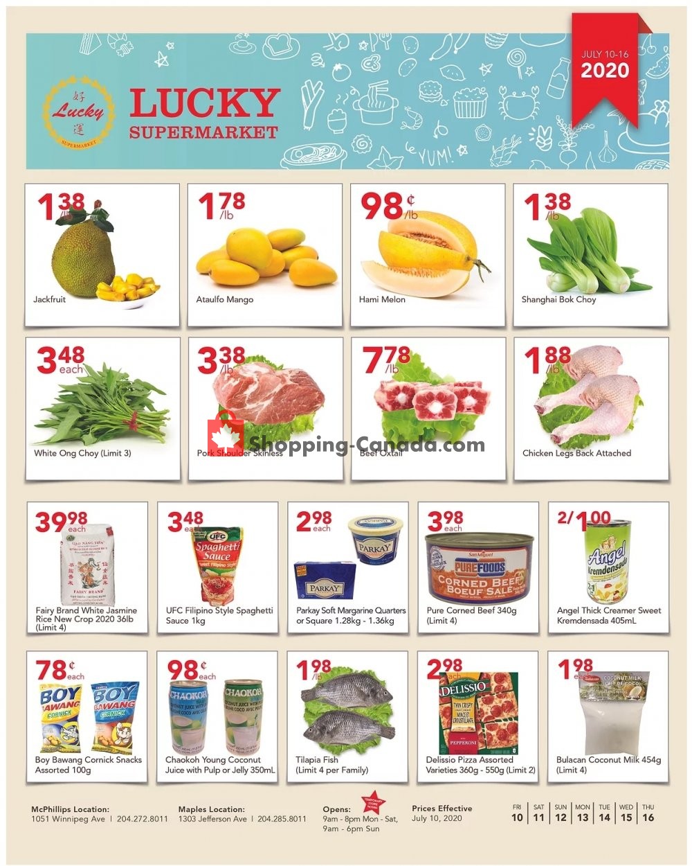 Lucky Supermarket flyer from Friday July 10, 2020 to Thursday July 16, 2020 - page 1