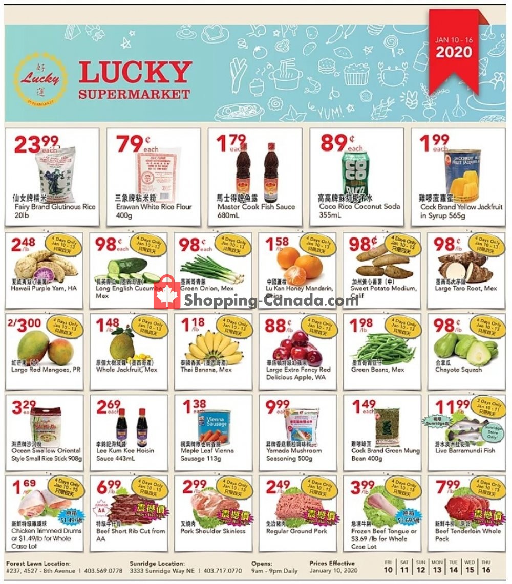 Lucky Supermarket flyer from Friday January 10, 2020 to Thursday January 16, 2020 - page 1
