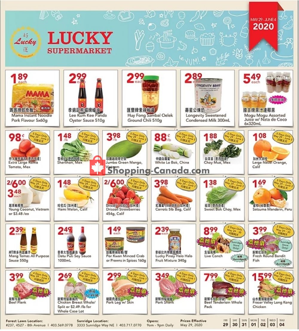Lucky Supermarket flyer from Friday May 29, 2020 to Thursday June 4, 2020 - page 1