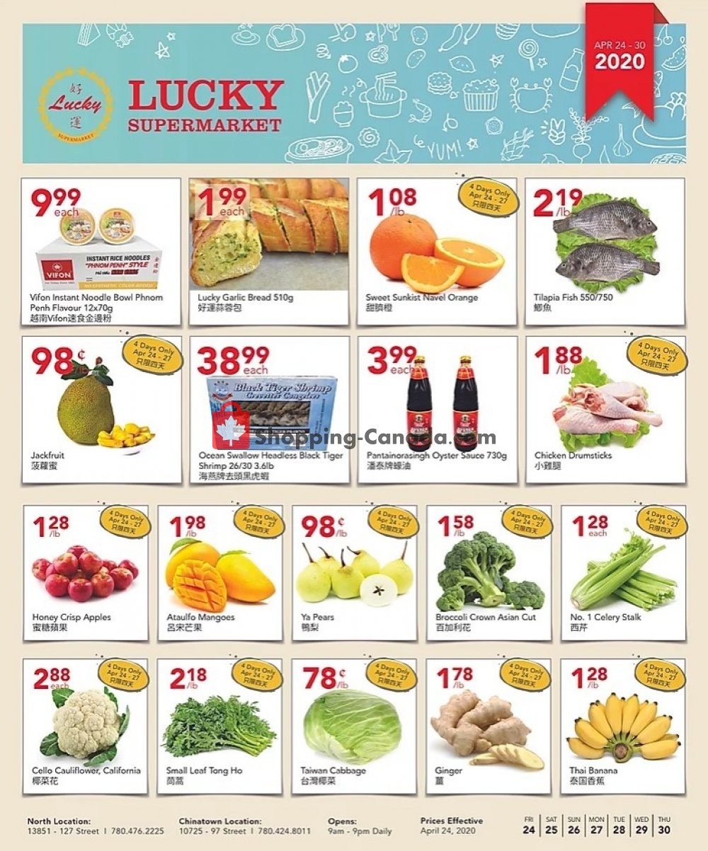Lucky Supermarket flyer from Friday April 24, 2020 to Thursday April 30, 2020 - page 1