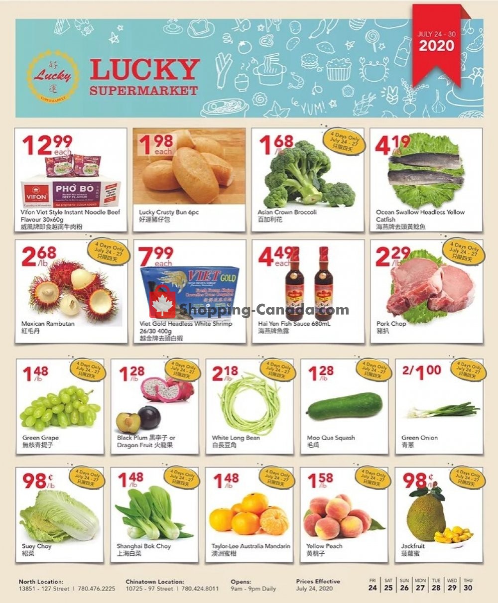 Lucky Supermarket flyer from Friday July 24, 2020 to Thursday July 30, 2020 - page 1