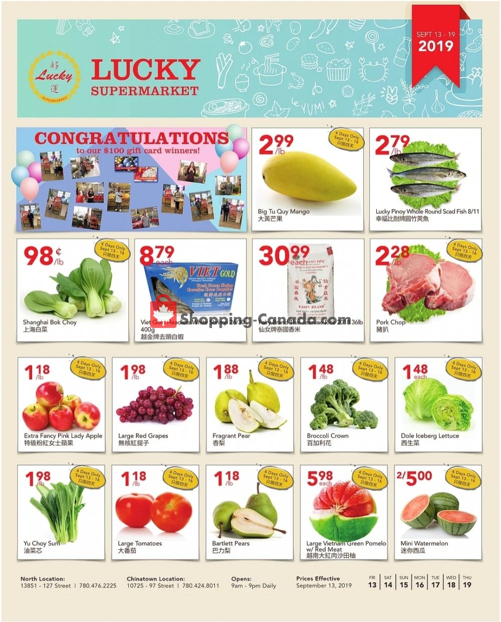 Lucky Supermarket flyer from Friday September 13, 2019 to Thursday September 19, 2019 - page 1
