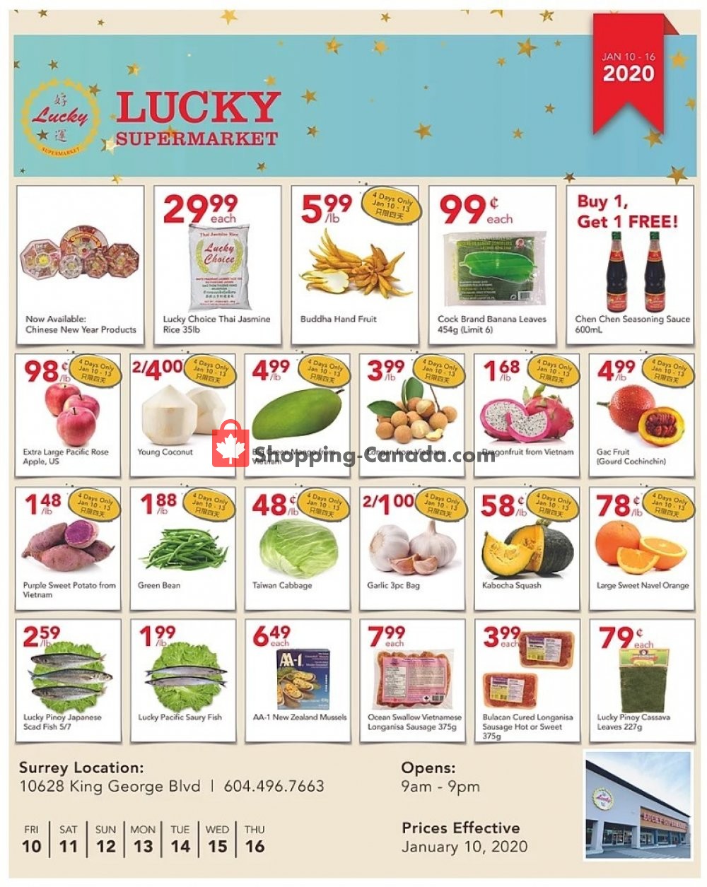 Lucky Supermarket flyer from Friday January 10, 2020 to Thursday January 16, 2020 - page 1