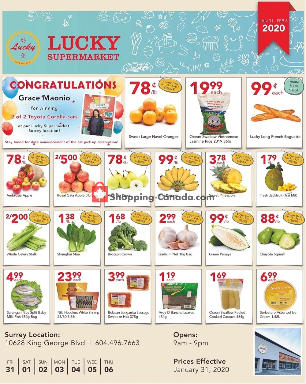 Lucky Supermarket flyer from Friday January 31, 2020 to Thursday February 6, 2020 - page 1
