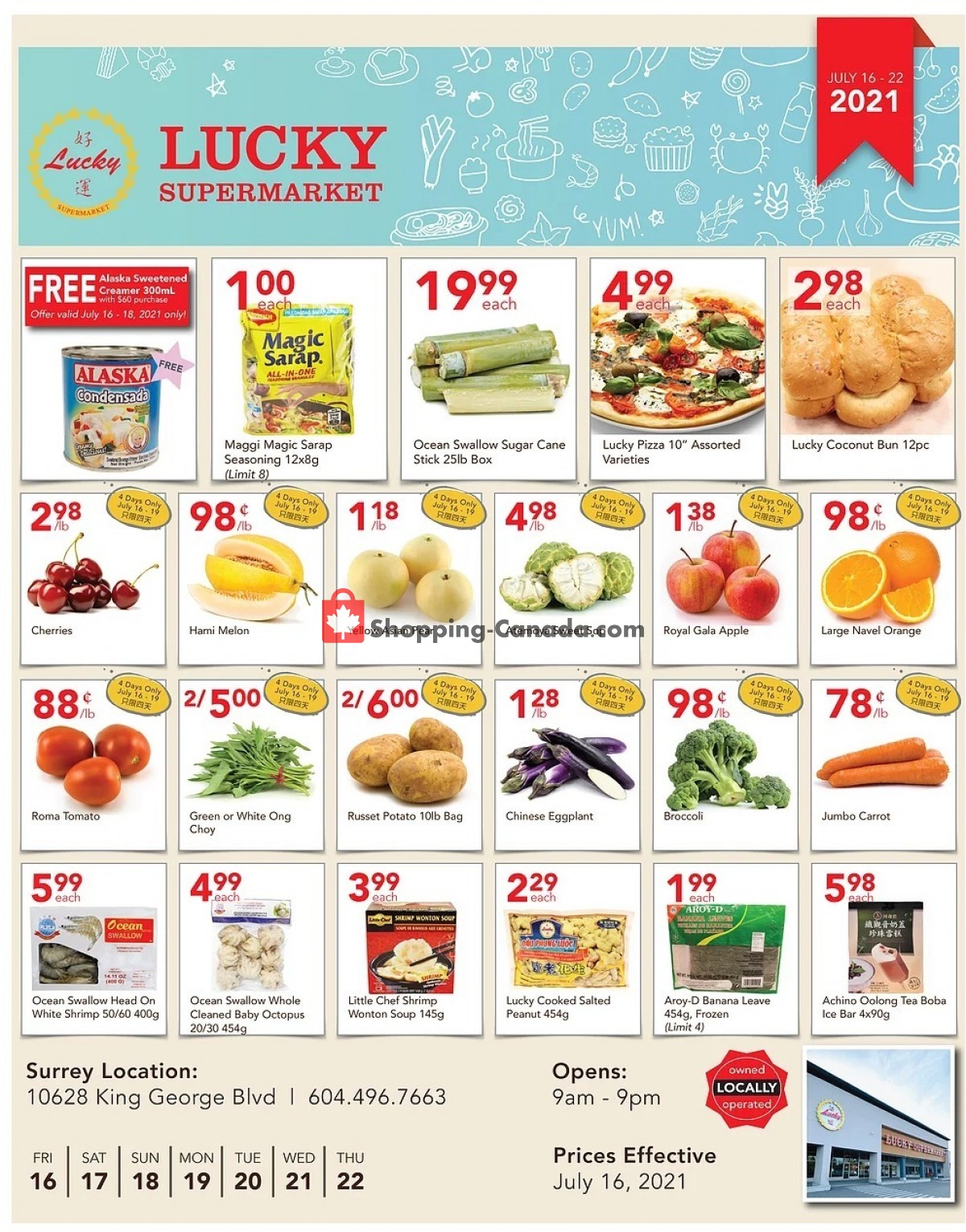 Lucky Supermarket flyer from Friday July 16, 2021 to Thursday July 22, 2021 - page 1